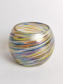 Vintage Multicolor Luminous Glass Candle Holder