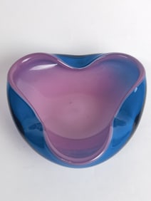 Vintage Alfred Barbini Murano Italy Blue/Raspberry