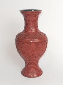 Chinese Cinnabar Carved Vase