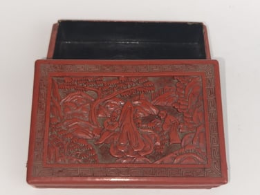 19th C. Chinese Cinnabar Carved Box
