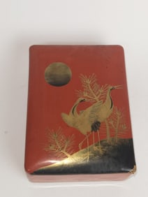 Japanese Red Lacquer Maki-e Box