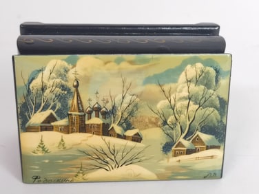 Vintage Russian Jewelry Box, Signed