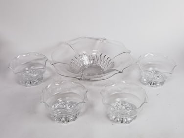 Set of Vintage Flower Glass Bowls