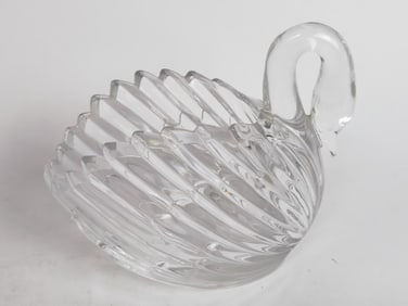 Vintage West Germany Lead Crystal Swan Bowl