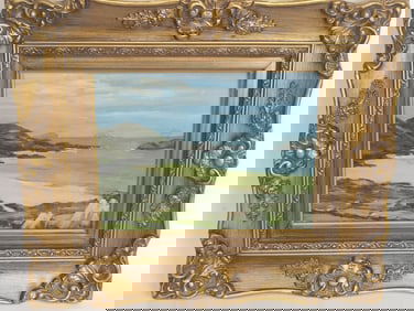 Seascape Oil Painting with Ornate Frame