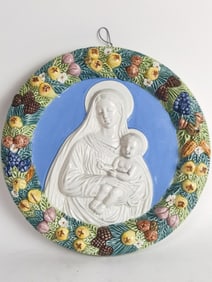 F.M. Niccacci Deruta Porcelain Madonna and Child P
