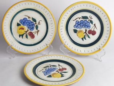 (3) Vintage Stangl Pottery Fruit Plates