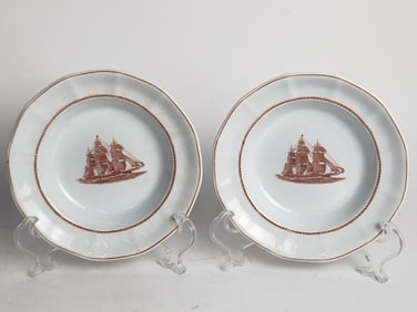 (2) Wedgwood Porcelain Flying Cloud Plates