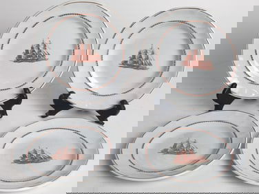 (4) Wedgwood Porcelain Flying Cloud Plates