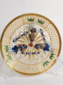 Chinese Enamel over Silver Fish Plate