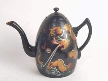 Chinese Fujian Gilt Lacquer Dragon Teapot
