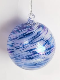 Vintage Blue Swirl Glass Ornament