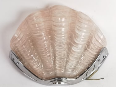 Vintage Murano Italy Glass Seashell Wall Lamp