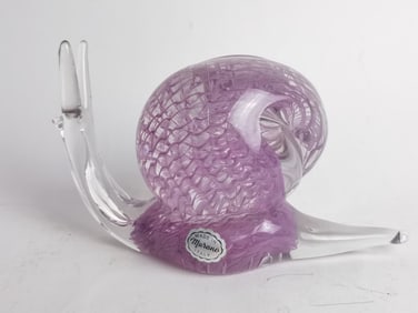 Vintage Murano Italy Pink Art Glass Snail