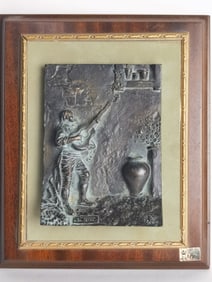 Vintage Nadal Bronze Relief Wall Plaque