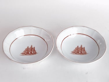 Pr. of Vintage Wedgwood Porcelain Flying Cloud Pla