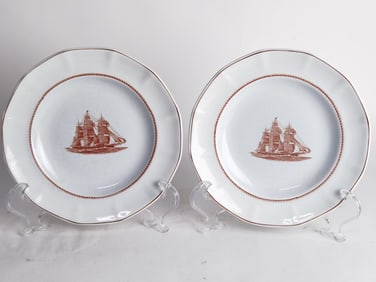 Pr. of Vintage Wedgwood Porcelain Flying Cloud Pla