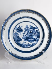 Qing Chinese Export Porcelain B&W Plate