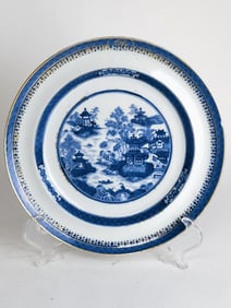 Qing Chinese Export Porcelain B&W Plate