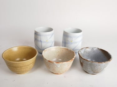 (5) Japanese Porcelain Tea Cups
