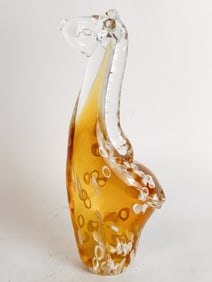 Vintage Murano Italy Amber Glass Giraffe