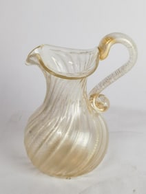 Vintage Murano Italy Gold Art Glass Mini Pitcher