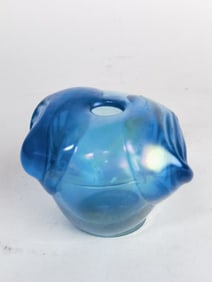 Vintage Louisa Teal Glass Vase