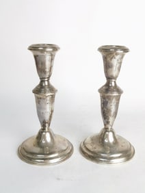 Pr. of Empire Weighted Sterling Silver Candlestick