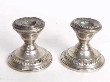 NS Co. Weighted Sterling Silver Candlesticks