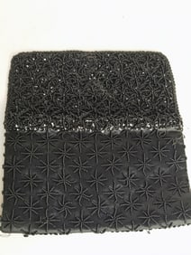 Vintage Black Beaded Clutch