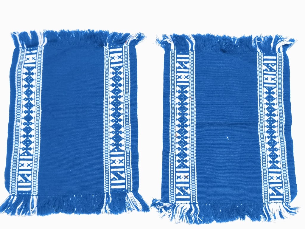 Pr. of Vintage Native American Blue Woven Tapestry (1 of 2)