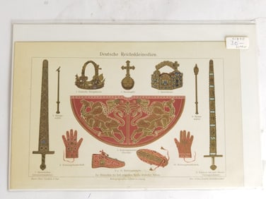 Antique German Imperial Regalia Lithograph