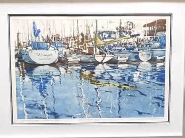 Limited Ed. Hand Colored "Dana Point Dawn" Print