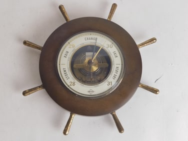 Vintage Wooden Nautical Barometer