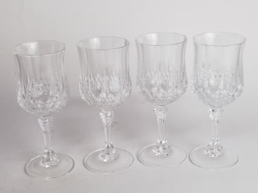 (4) Cristal D'Arques Paris Crystal Wine Glasses