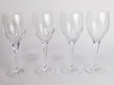 (4) Marked Crystal Wine Glasses