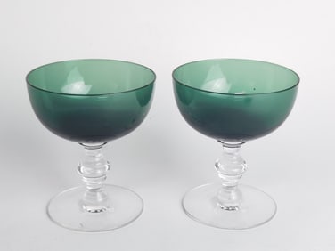 Pr. of Tiffin Franciscan Killarney Green Sherbet G