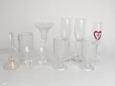 Group of Vintage Clear Glasses