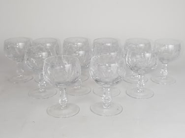 (12) Vintage Crystal Wine Glasses