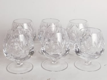 (6) Vintage Crystal Wine Glasses