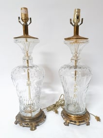 Pr. of Crystal Vase Lamps
