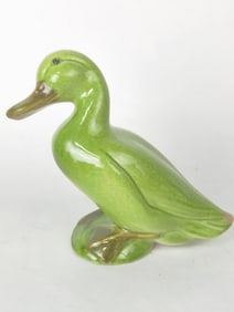 Vintage Italy Porcelain Green Duck Figurine