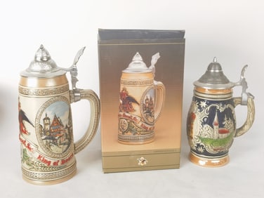 (2) Vintage Porcelain Stein Mugs