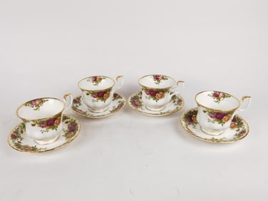 (4) Royal Albert Old Country Roses Tea Cup Sets