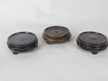 (3) Chinese Wood Carved Stands
