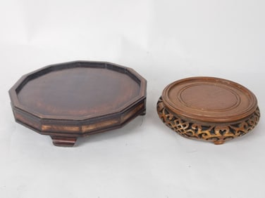 (2) Chinese Wood Carved Stands