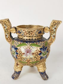 Chinese Cloisonne Three-Foot Censser