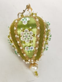 Green Jeweled Christmas Ornament