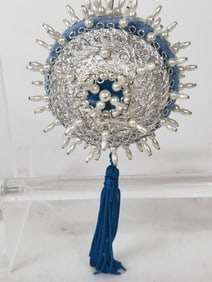 Blue/Silver Jeweled Christmas Ornament