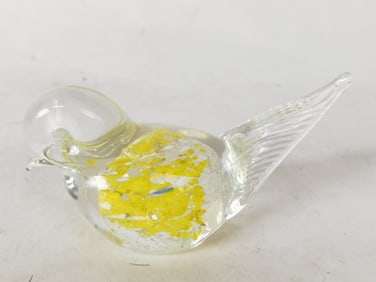 Vintage Murano Italy Yellow Glass Bird